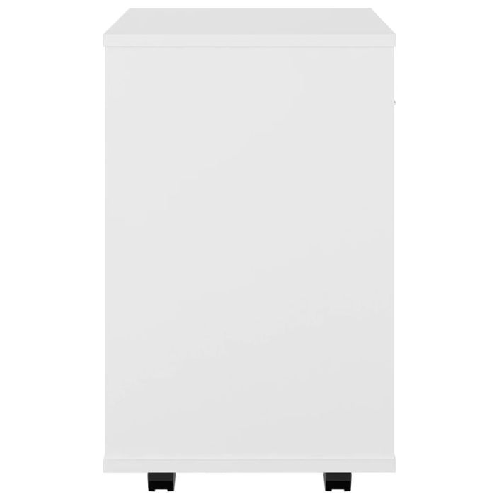 Armoire à roulettes Blanc 46x36x59 cm Bois d'ingénierie - Photo n°5