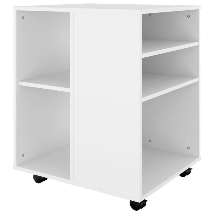 Armoire à roulettes Blanc 60x53x72 cm - Photo n°6