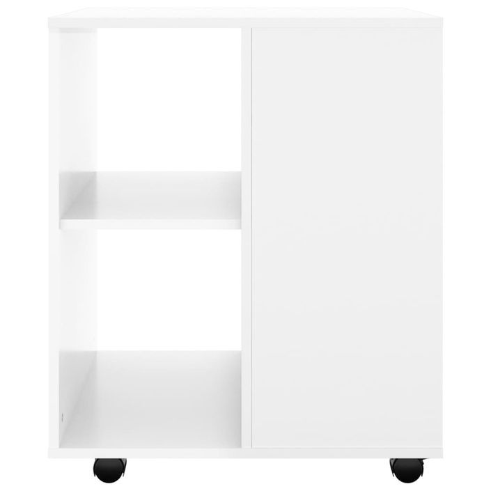 Armoire à roulettes Blanc brillant 60x53x72 cm - Photo n°5