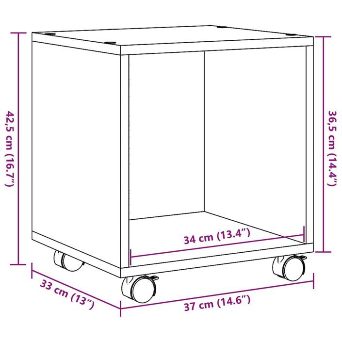 Armoire à roulettes chêne artisanal bois d'ingénierie - Photo n°10