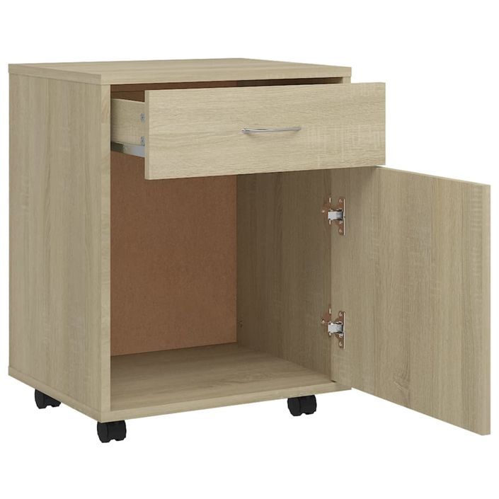 Armoire à roulettes Chêne sonoma 45x38x54 cm Bois d’ingénierie - Photo n°6