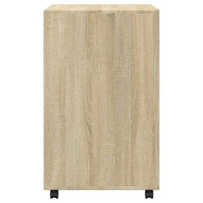 Armoire à roulettes chêne sonoma 60x48x81 cm bois d'ingénierie - Photo n°5