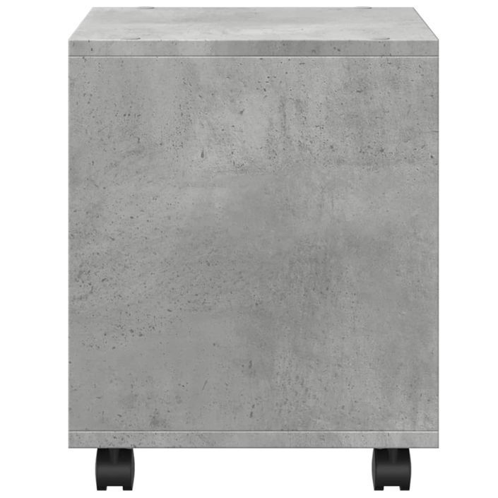 Armoire à roulettes gris béton 37x33x42,5 cm bois d’ingénierie - Photo n°6