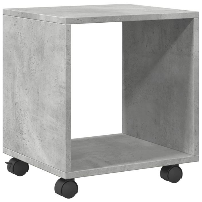 Armoire à roulettes gris béton 37x33x42,5 cm bois d’ingénierie - Photo n°7