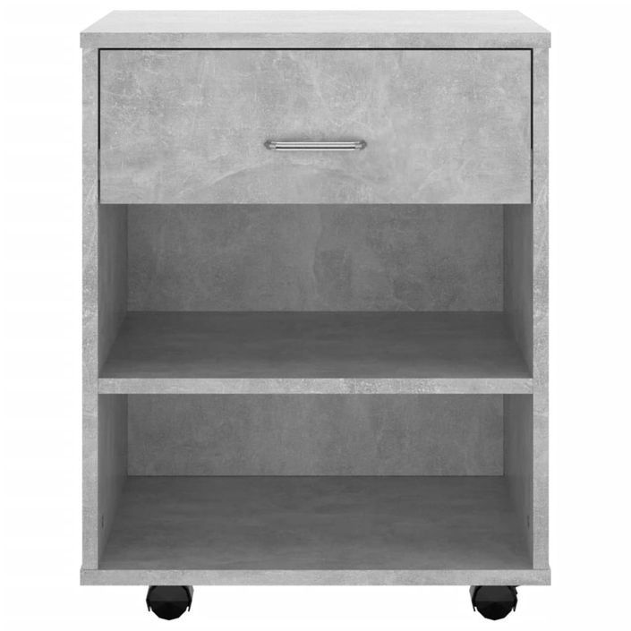 Armoire à roulettes Gris béton 46x36x59 cm - Photo n°5