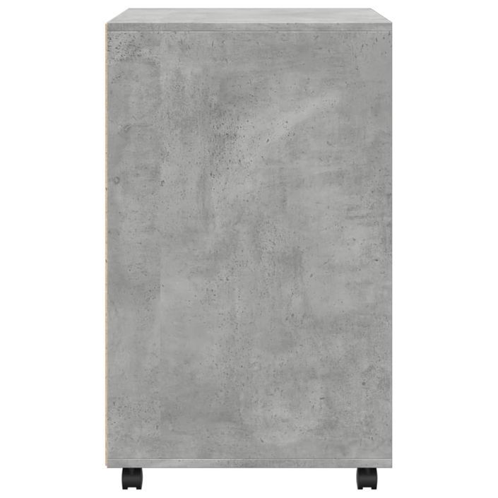 Armoire à roulettes gris béton 60x48x81 cm bois d'ingénierie - Photo n°5