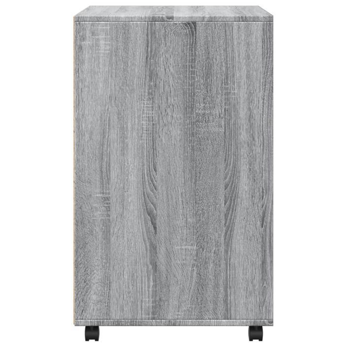 Armoire à roulettes sonoma gris 60x48x81 cm bois d'ingénierie - Photo n°5