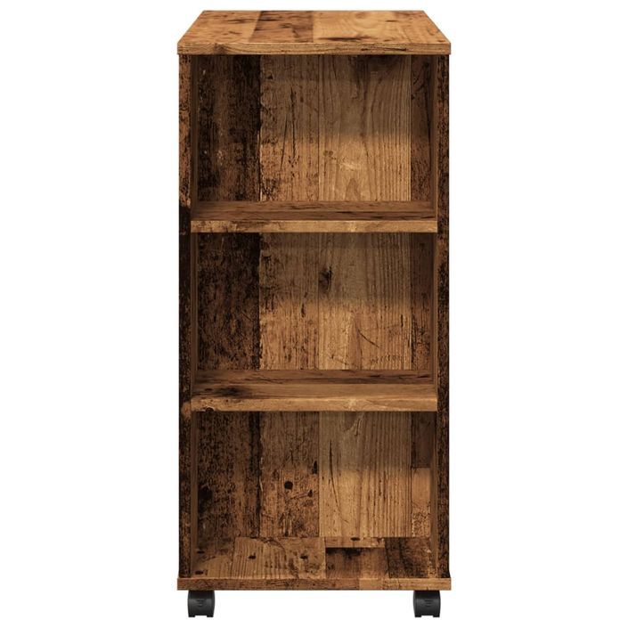 Armoire à roulettes vieux bois 60x35x75 cm bois d'ingénierie - Photo n°6