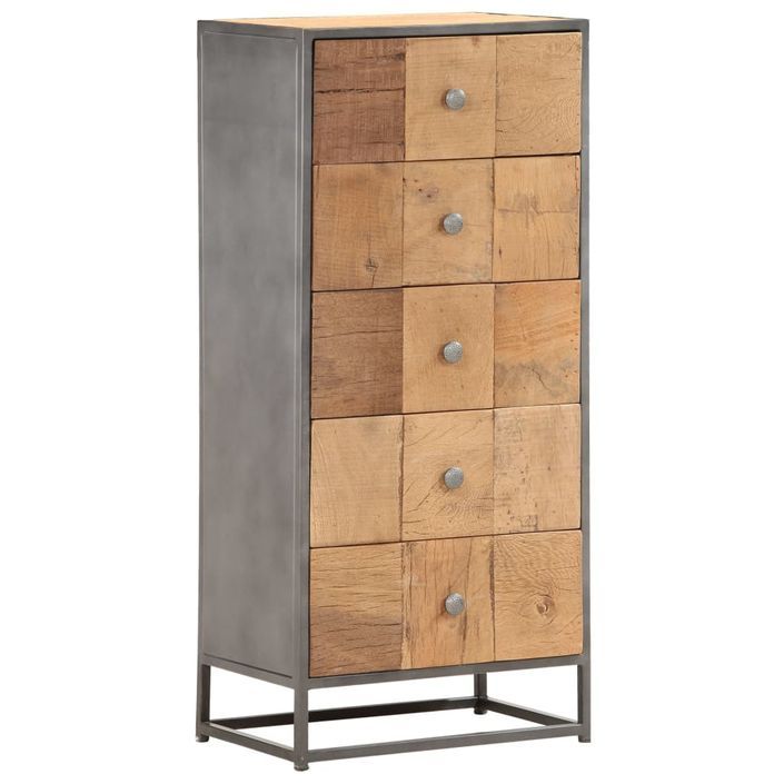 Armoire à tiroirs 45 x 30 x 100 cm Bois de récupération massif - Photo n°9