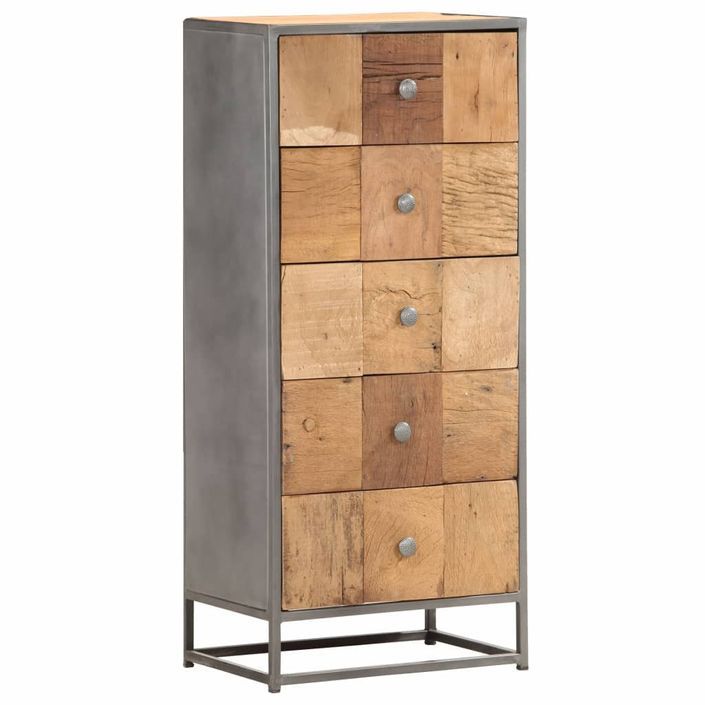 Armoire à tiroirs 45 x 30 x 100 cm Bois de récupération massif - Photo n°10