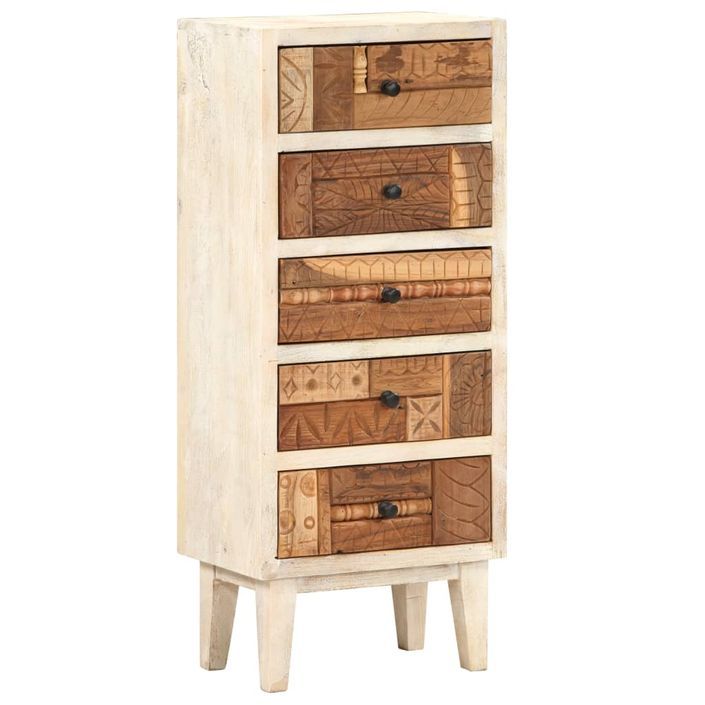 Armoire à tiroirs 45 x 30 x 105 cm Bois de récupération massif - Photo n°1