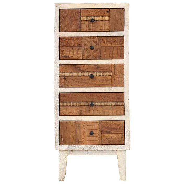 Armoire à tiroirs 45 x 30 x 105 cm Bois de récupération massif - Photo n°2