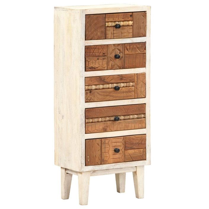 Armoire à tiroirs 45 x 30 x 105 cm Bois de récupération massif - Photo n°8