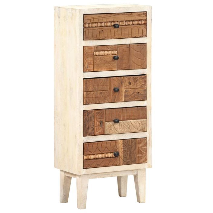 Armoire à tiroirs 45 x 30 x 105 cm Bois de récupération massif - Photo n°10