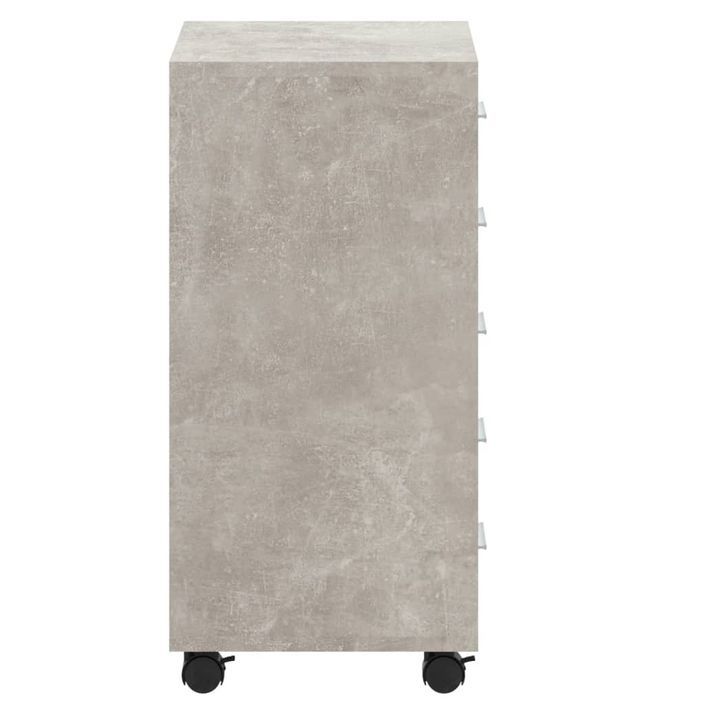 Armoire à tiroirs avec roulettes Gris béton Bois d'ingénierie - Photo n°7