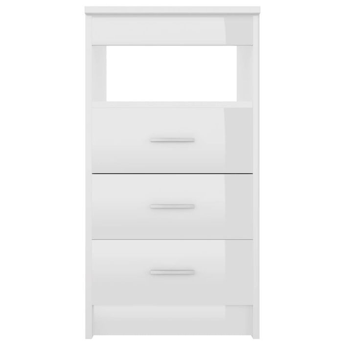 Armoire à tiroirs Blanc brillant 40x50x76 cm Bois d'ingénierie - Photo n°4