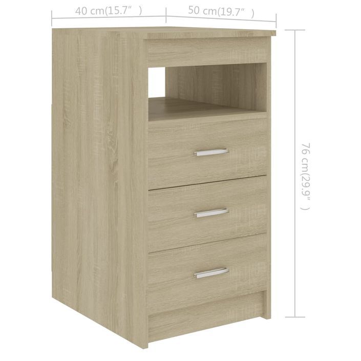 Armoire à tiroirs Chêne sonoma 40x50x76 cm Bois d'ingénierie - Photo n°6