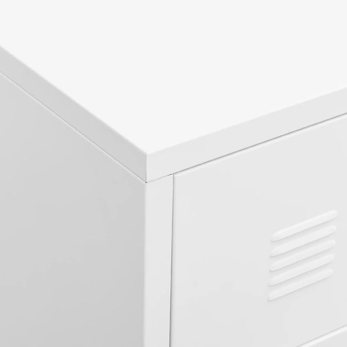 Armoire à tiroirs industrielle Blanc 78x40x93 cm Métal - Photo n°7