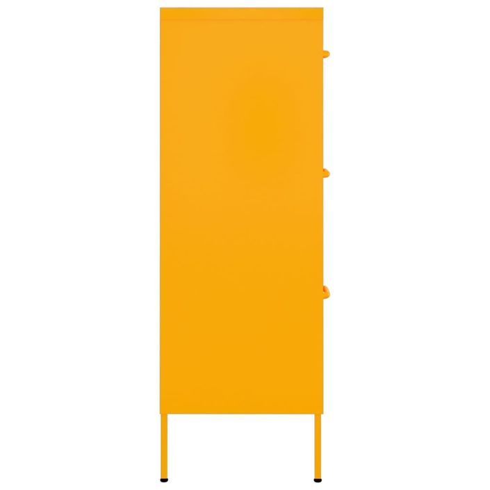 Armoire à tiroirs Jaune moutarde 80x35x101,5 cm Acier - Photo n°4