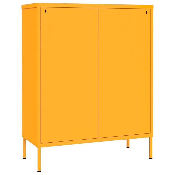 Armoire à tiroirs Jaune moutarde 80x35x101,5 cm Acier - Photo n°5