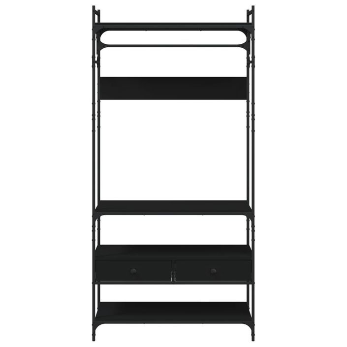 Armoire à tiroirs noir 89x39x184,5 cm bois d'ingénierie - Photo n°6