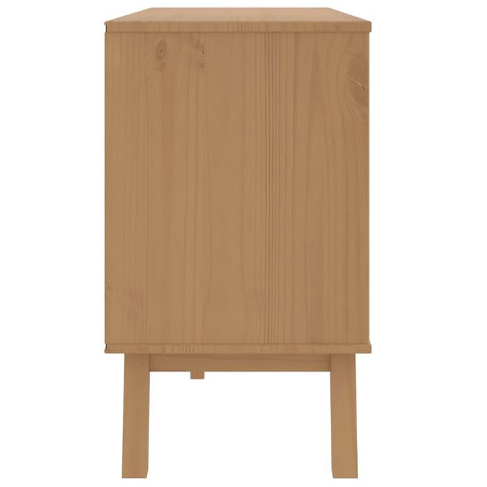 Armoire à tiroirs OLDEN blanc et marron bois de pin solide - Photo n°8