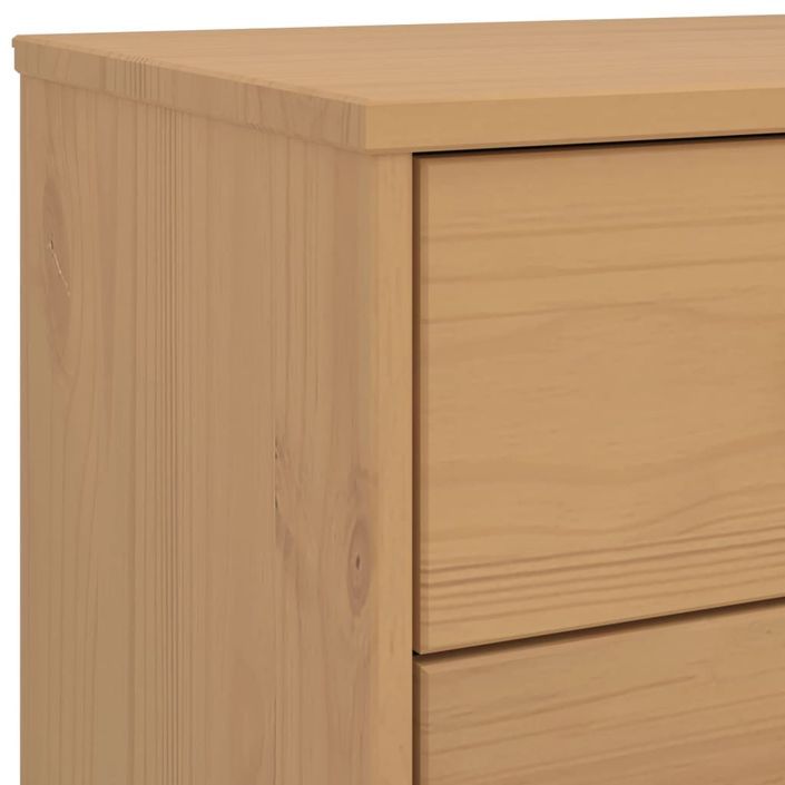 Armoire à tiroirs OLDEN marron bois de pin solide - Photo n°10