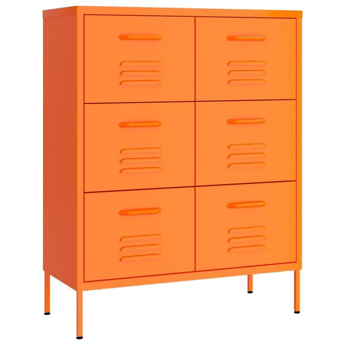 Armoire à tiroirs Orange 80x35x101,5 cm Acier - Photo n°1