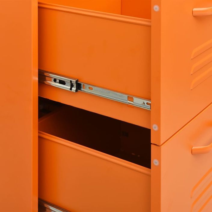 Armoire à tiroirs Orange 80x35x101,5 cm Acier - Photo n°4