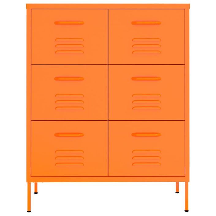 Armoire à tiroirs Orange 80x35x101,5 cm Acier - Photo n°5