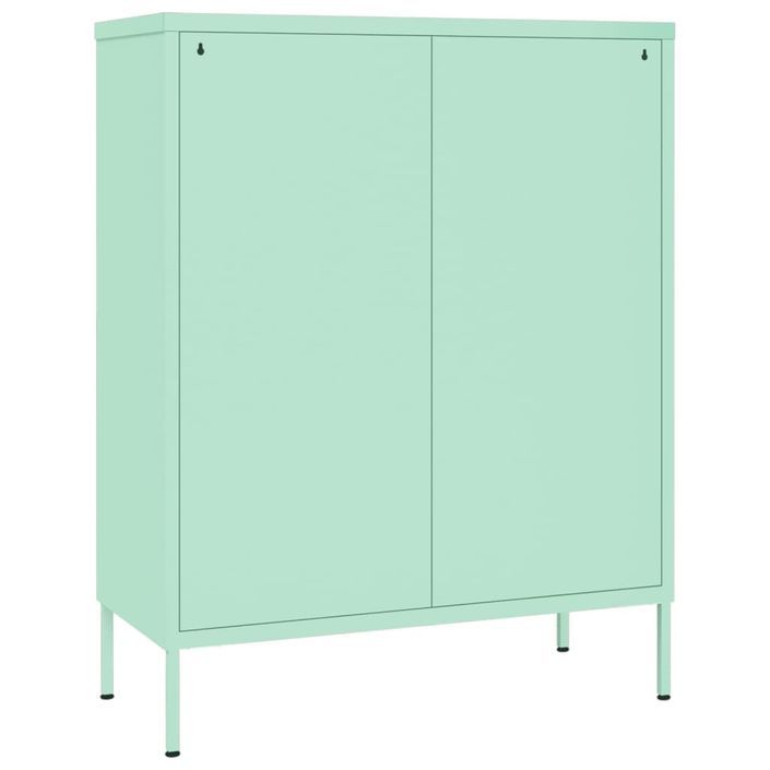 Armoire à tiroirs Vert menthe 80x35x101,5 cm Acier - Photo n°5