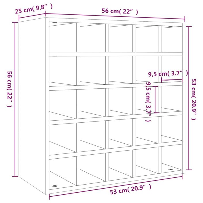 Armoire à vin 56x25x56 cm Bois de pin massif - Photo n°8