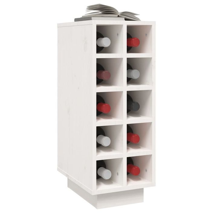 Armoire à vin Blanc 23x34x61 cm Bois de pin massif - Photo n°4