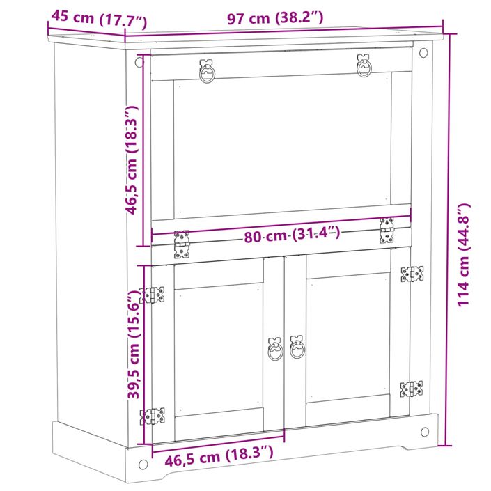 Armoire à vin Corona 97x45x114 cm bois de pin massif - Photo n°9