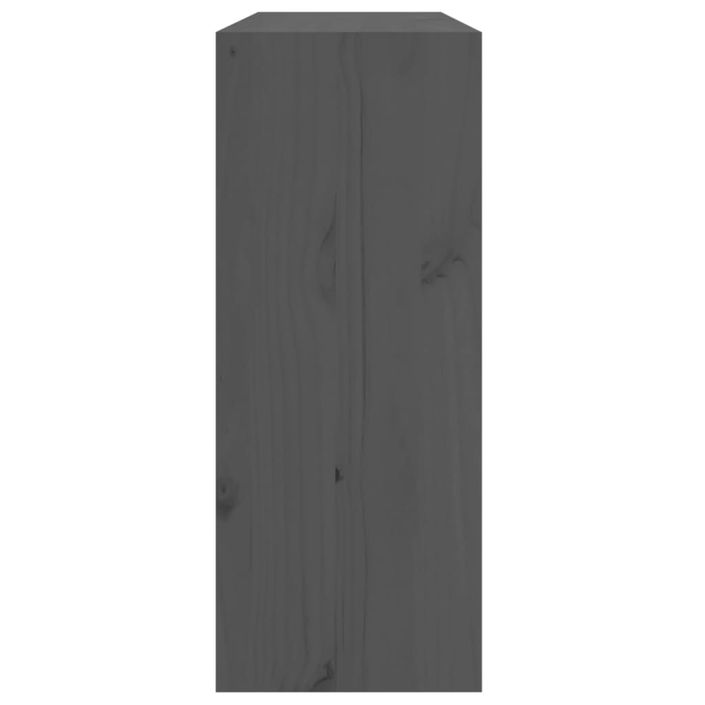 Armoire à vin Gris 62x25x62 cm Bois de pin massif - Photo n°5