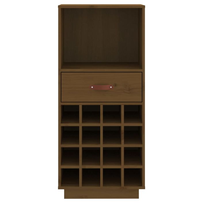 Armoire à vin Marron miel 45x34x100 cm Bois de pin massif - Photo n°5