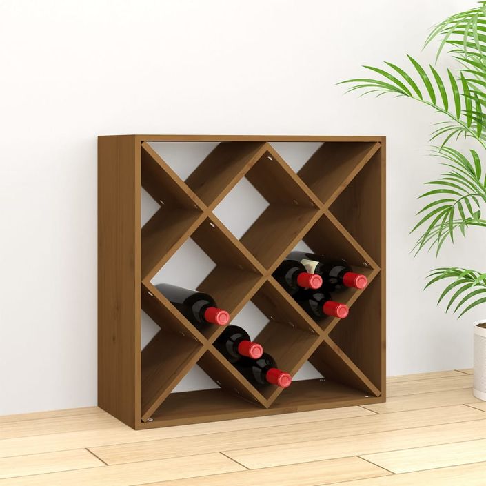 Armoire à vin Marron miel 62x25x62 cm Bois de pin massif - Photo n°1