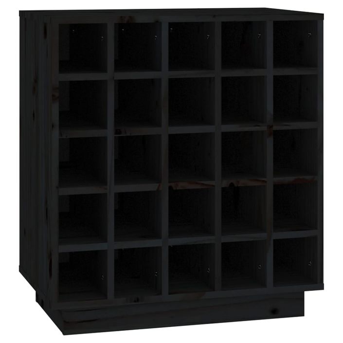 Armoire à vin Noir 55,5x34x61 cm Bois de pin massif - Photo n°2