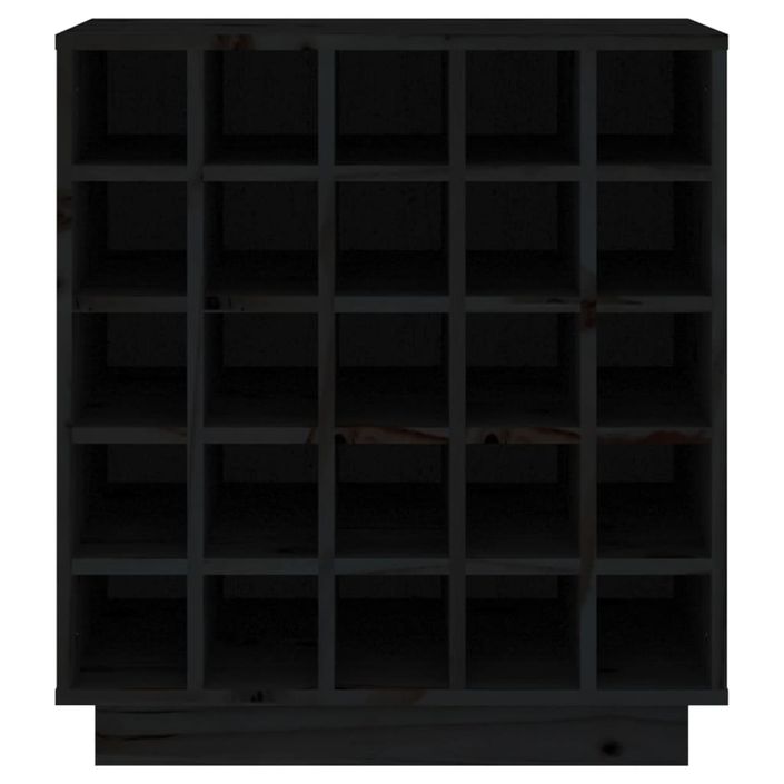 Armoire à vin Noir 55,5x34x61 cm Bois de pin massif - Photo n°5