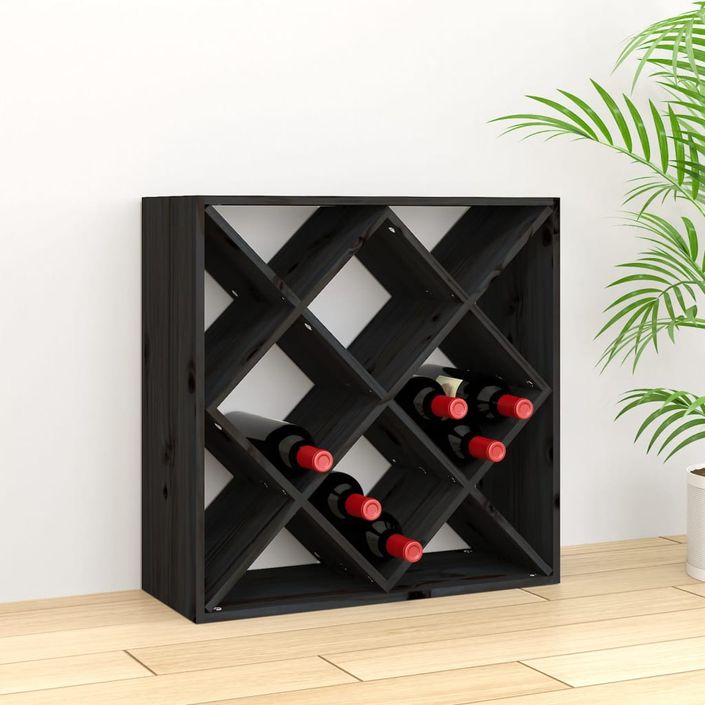 Armoire à vin Noir 62x25x62 cm Bois de pin massif - Photo n°1