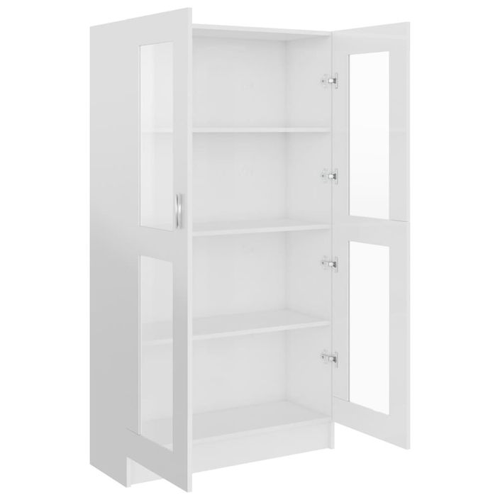 Armoire à vitrine Blanc brillant 82,5x30,5x150 cm - Photo n°6