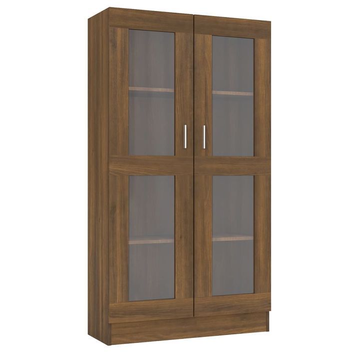 Armoire à vitrine Chêne brun 82,5x30,5x150 cm Bois d'ingénierie - Photo n°2