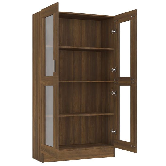 Armoire à vitrine Chêne brun 82,5x30,5x150 cm Bois d'ingénierie - Photo n°5