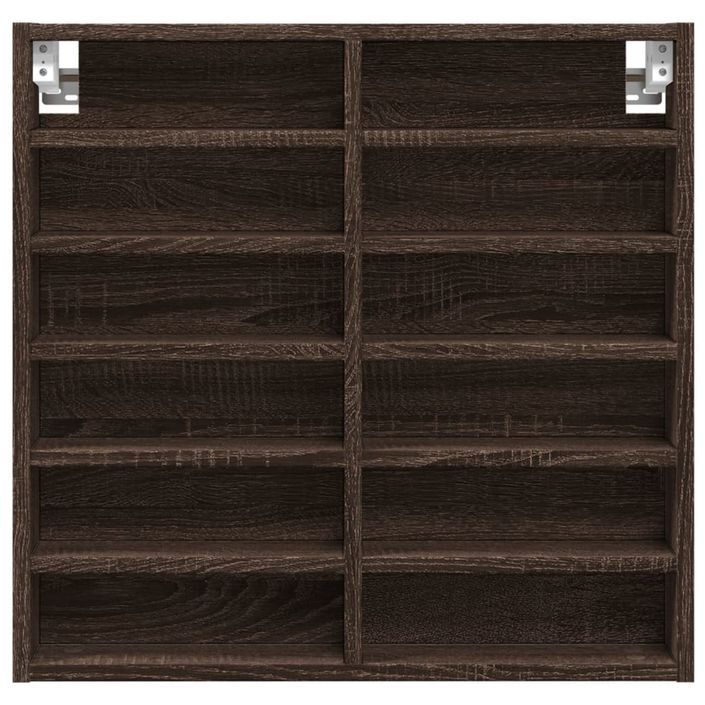 Armoire à vitrine chêne marron 60x8,5x58 cm bois d'ingénierie - Photo n°4