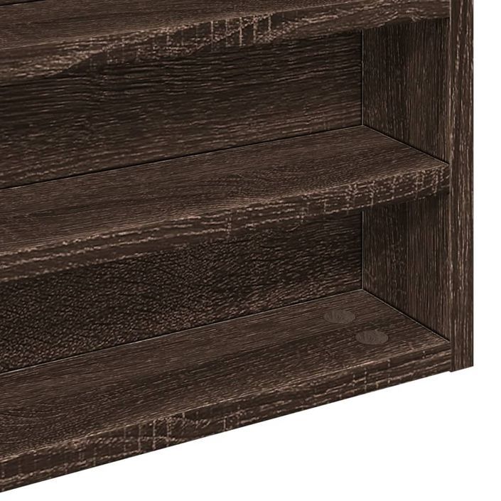 Armoire à vitrine chêne marron 60x8,5x58 cm bois d'ingénierie - Photo n°7