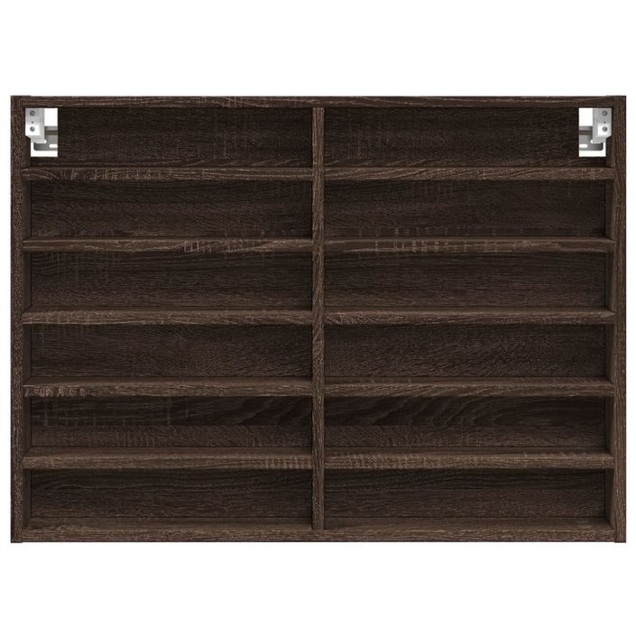 Armoire à vitrine chêne marron 80x8,5x58 cm bois d'ingénierie - Photo n°4