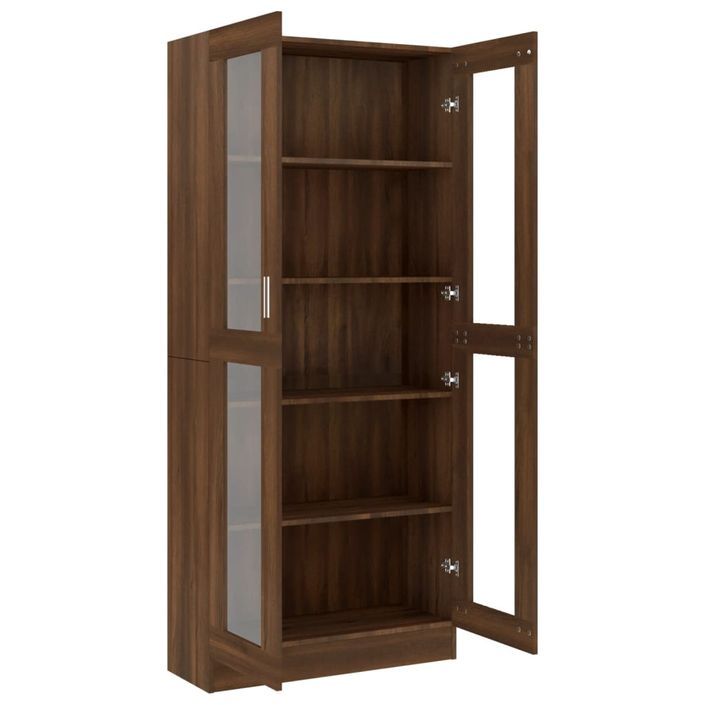 Armoire à vitrine Chêne marron 82,5x30,5x185,5cmBois ingénierie - Photo n°5