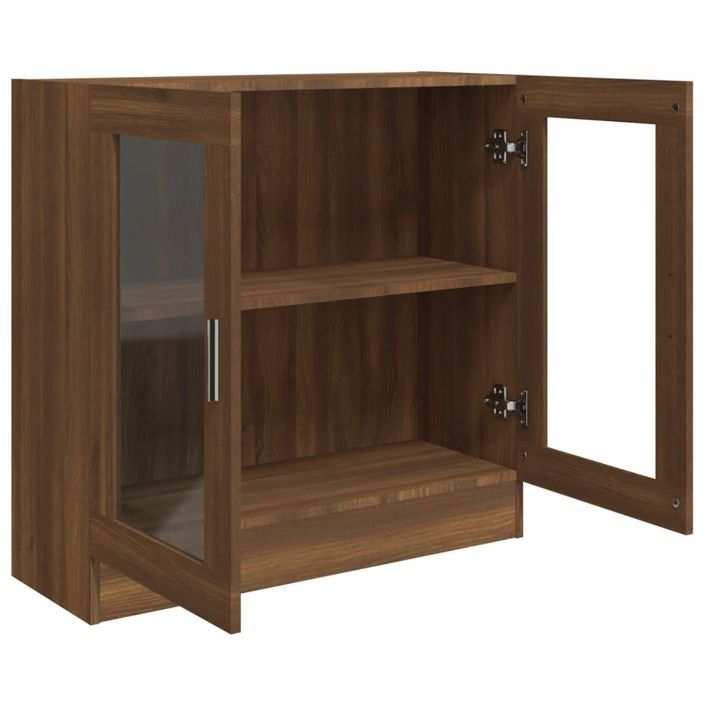 Armoire à vitrine Chêne marron 82,5x30,5x80cm Bois d'ingénierie - Photo n°5