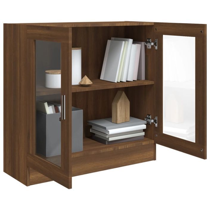 Armoire à vitrine Chêne marron 82,5x30,5x80cm Bois d'ingénierie - Photo n°7