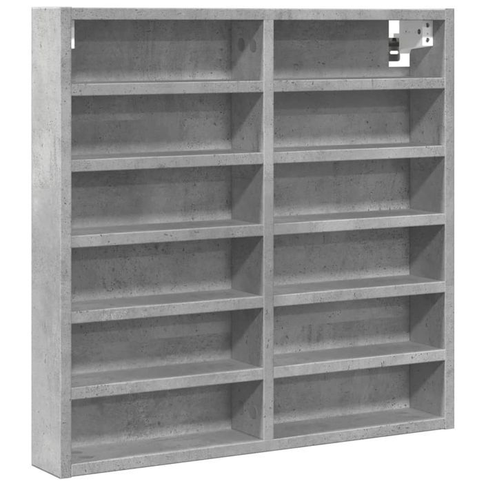 Armoire à vitrine gris béton 60x8,5x58 cm bois d'ingénierie - Photo n°2